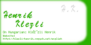 henrik klezli business card